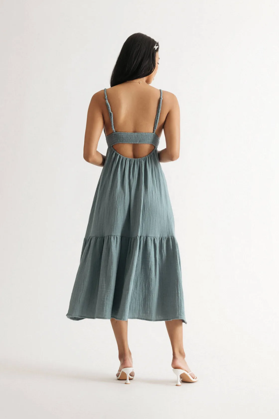 Tobi Loving Myself Blue Cotton Midi Dress