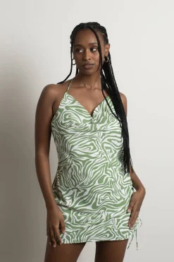 Tobi Lucia Print Open Back Mini Dress -