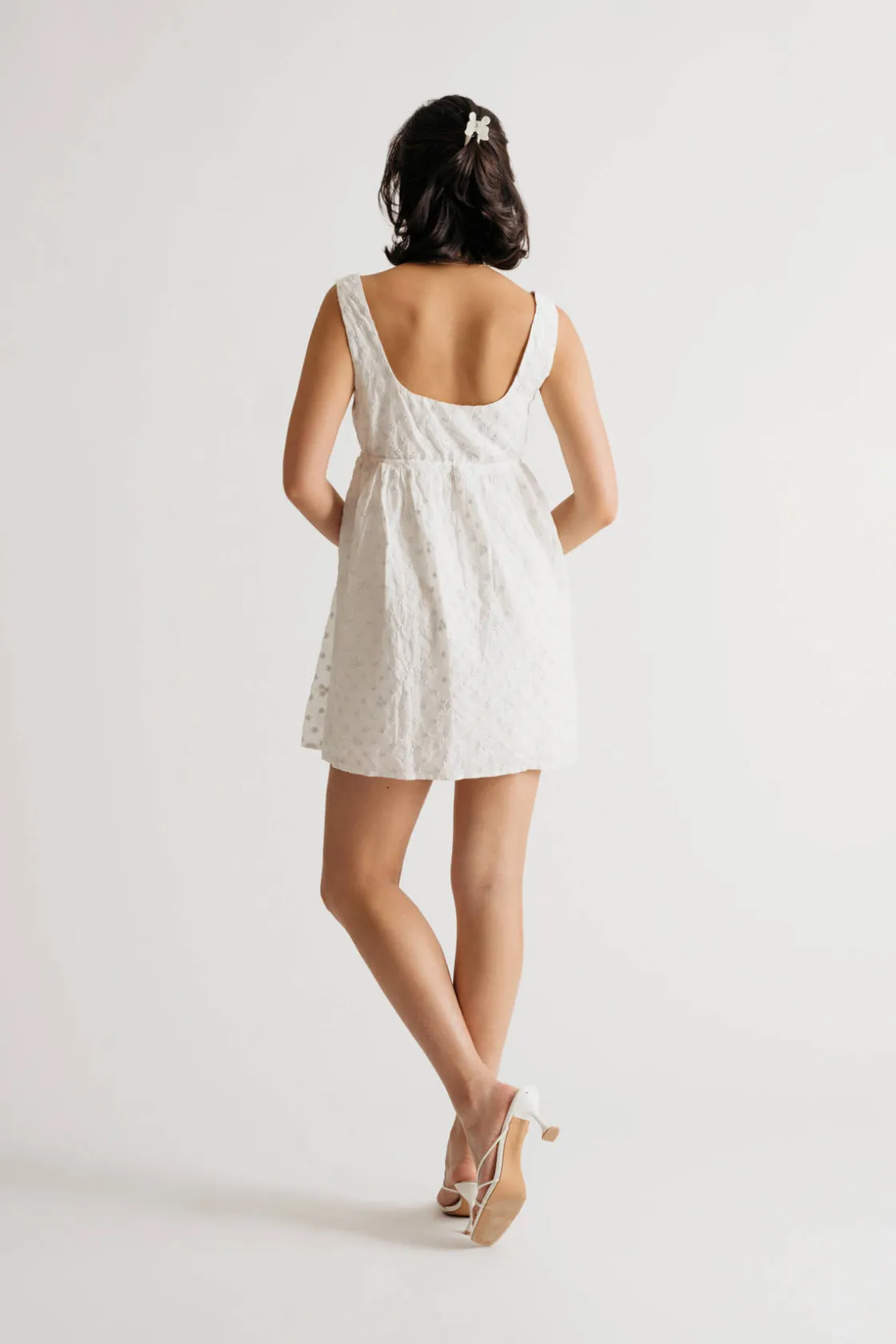 Tobi Luckie Embroidered Babydoll Mini Dress -
