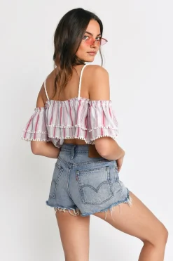 Tobi Luelle Crop Top - Red Multi