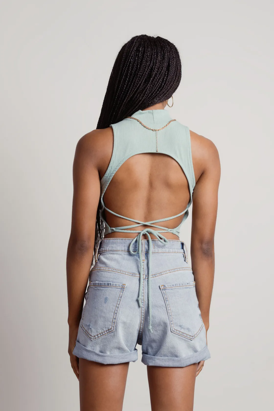 Tobi Lunachi Crop Top - Sage