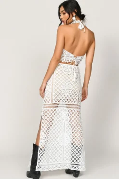 Tobi Lust For Lace Side Slit Maxi Skirt -