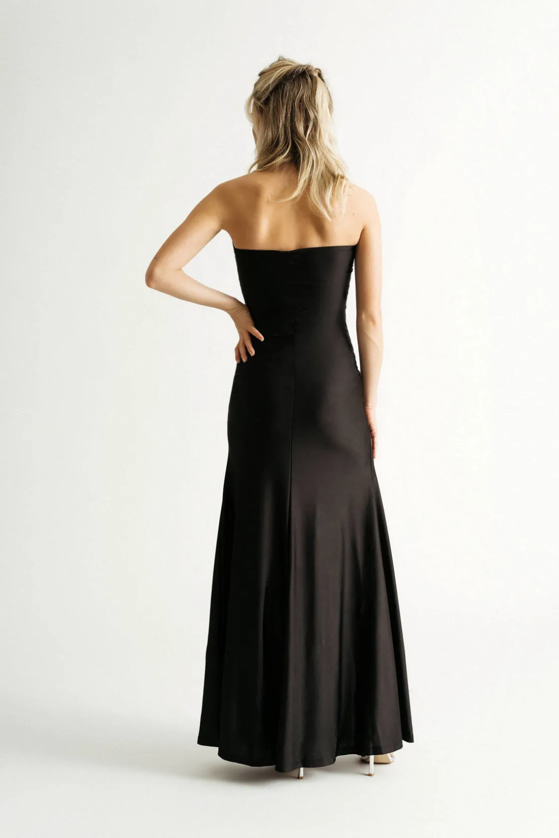 Tobi Lyanna Strapless High Slit Maxi Dress -