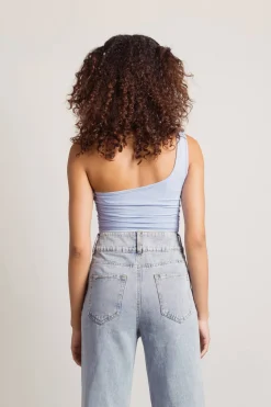 Tobi Macaron One Shoulder Bodysuit - Periwinkle