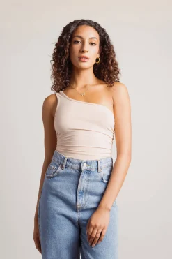 Tobi Macaron One Shoulder Bodysuit - Periwinkle