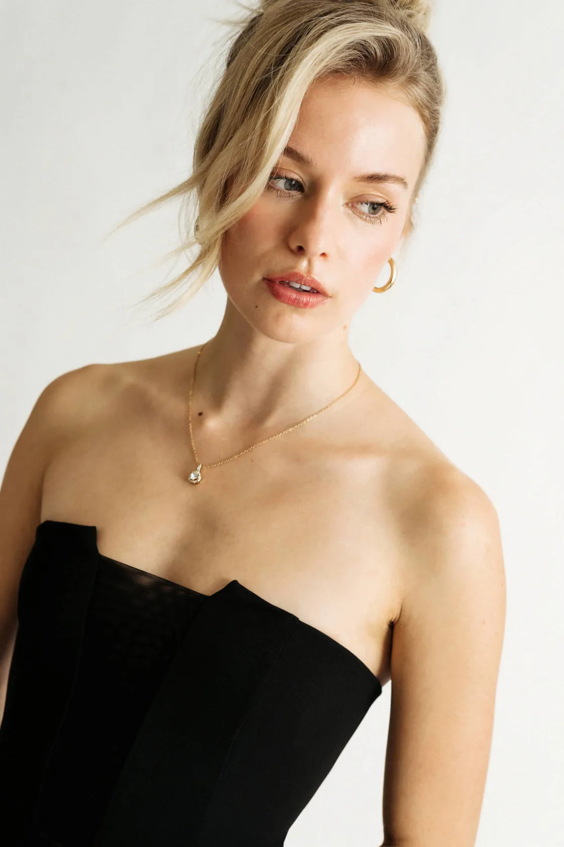 Tobi Mackenzie Strapless Mesh Jumpsuit