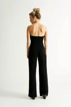 Tobi Mackenzie Strapless Mesh Jumpsuit