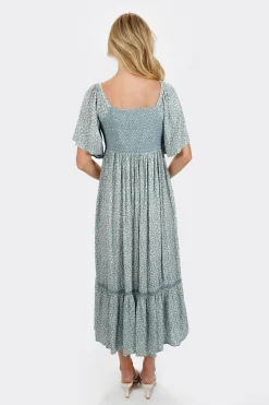 Tobi Maeve Smocked Buttoned Midi Dress - Midnight