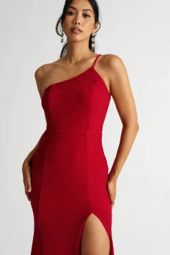Tobi Maggie One Shoulder High Slit Maxi Dress -