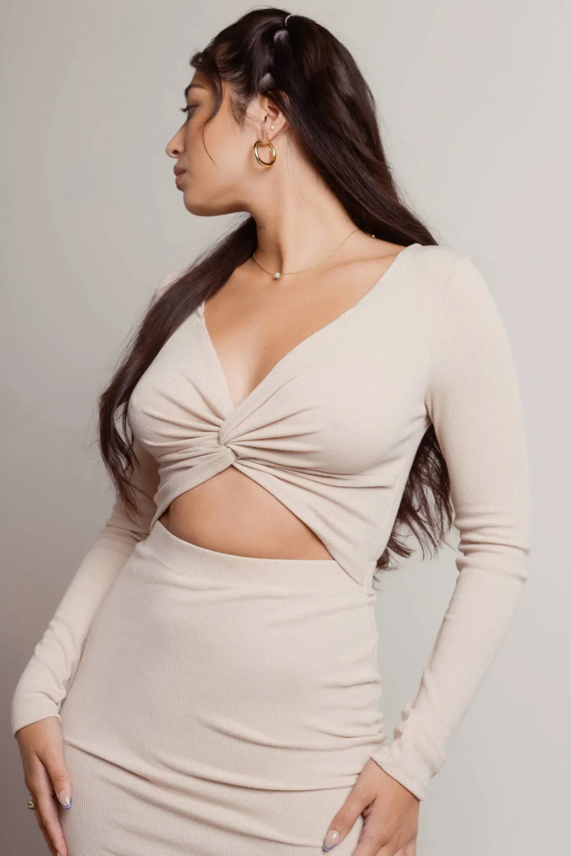Tobi Make It Better Twist Cutout Bodycon Mini Dress