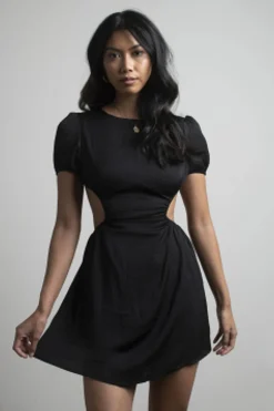 Tobi Make Up Your Mind Backless Mini Skater Dress