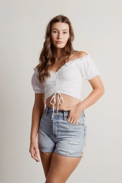 Tobi Margaret Crop Top - Sky Blue