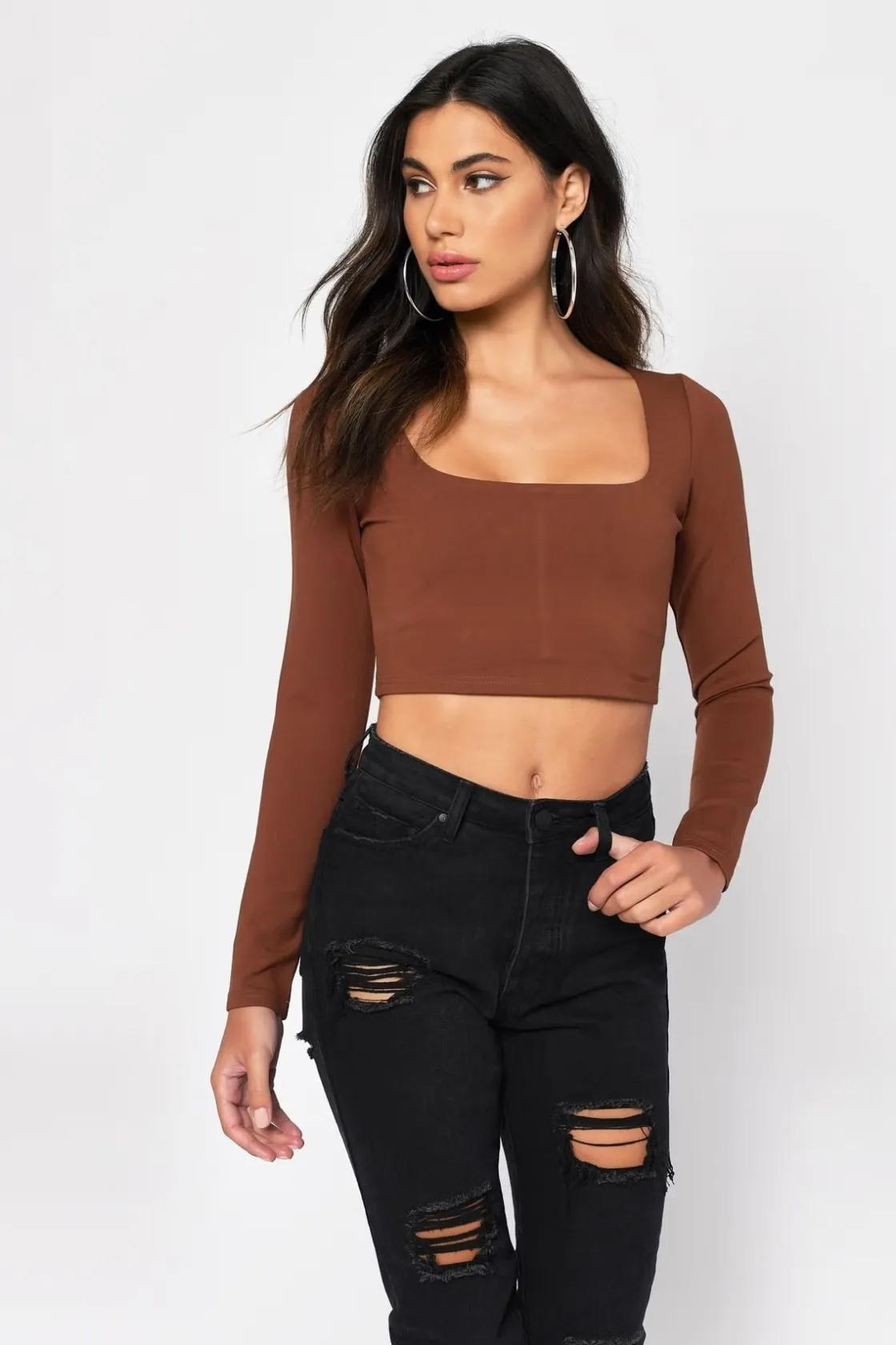 Tobi Marianne Crop Top - Black