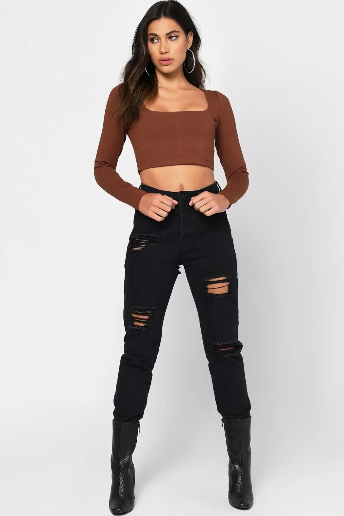Tobi Marianne Crop Top - Black
