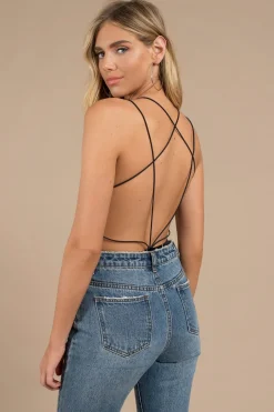 Tobi Mariko Open Back Bodysuit - Black