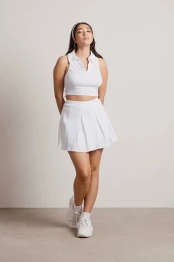 Tobi Match Point Ribbed Crop Top And Tennis Skirt Set -