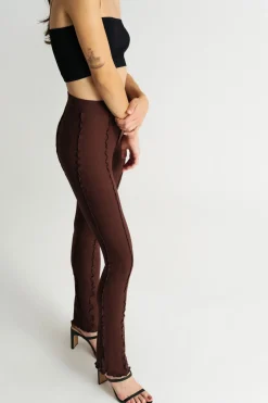 Tobi Matter Of Fact Ribbed Pants - Taupe