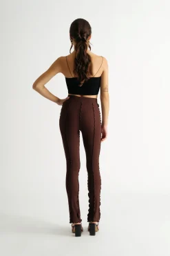 Tobi Matter Of Fact Ribbed Pants - Taupe