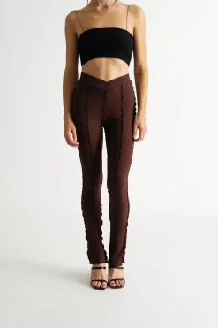 Tobi Matter Of Fact Ribbed Pants - Taupe