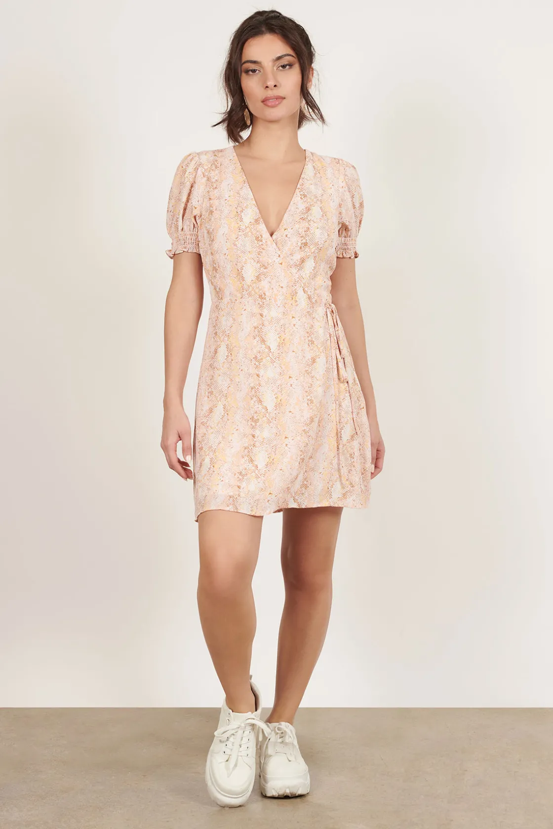 Tobi Matter Of Time Snake Wrap Mini Dress -