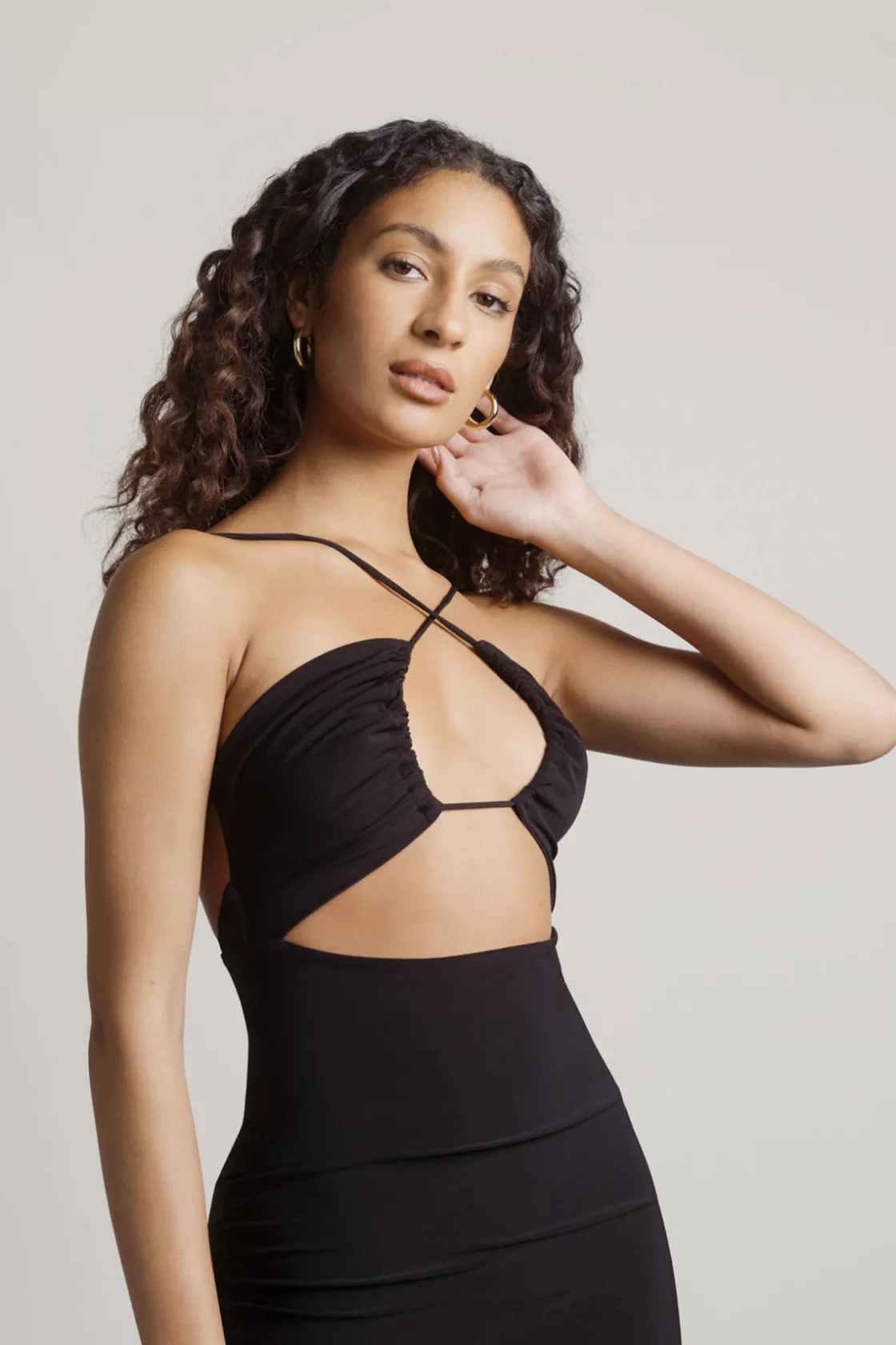 Tobi Maxine Cutout Bodycon Midi Dress - Rust
