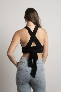 Tobi Maybe This Is Right Crop Top - Black