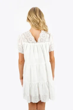 Tobi Meagan Eyelet Tiered Mini Dress -