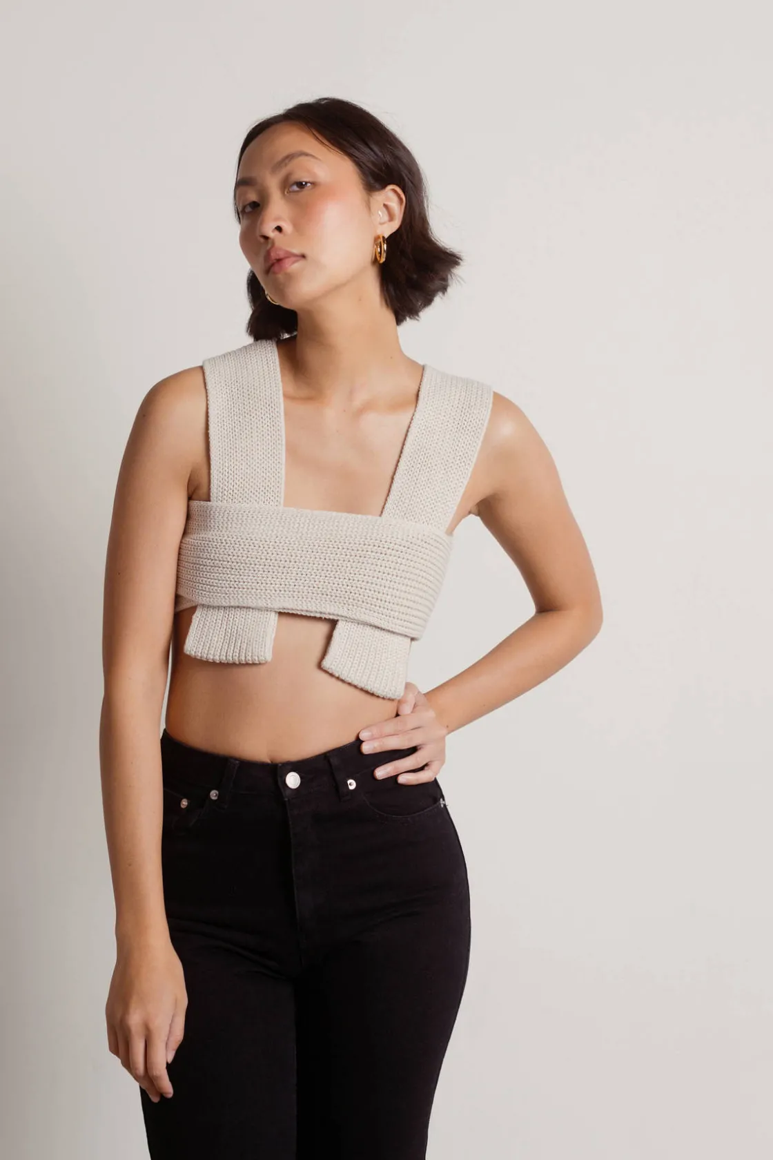 Tobi Meeko Crop Top - Bone