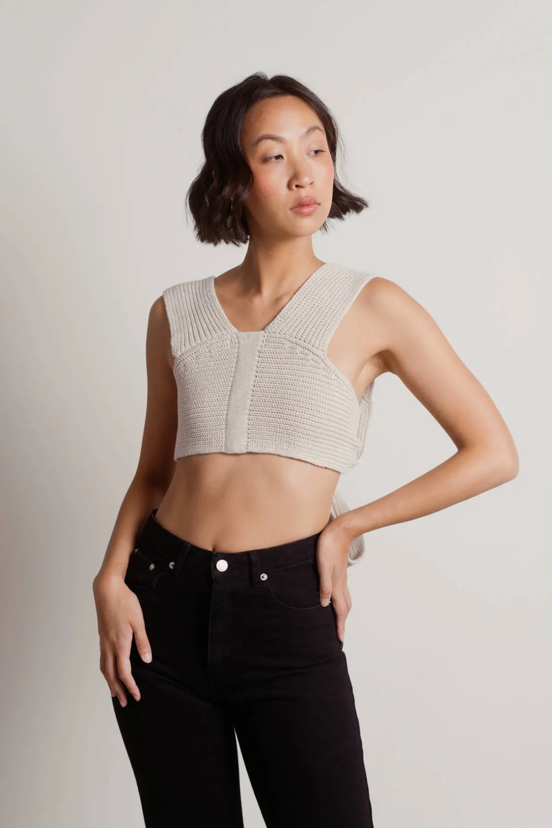Tobi Meeko Crop Top - Bone