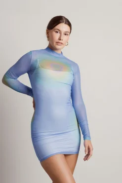 Tobi Melan Tie Dye Bodycon Mini Dress - Lavender