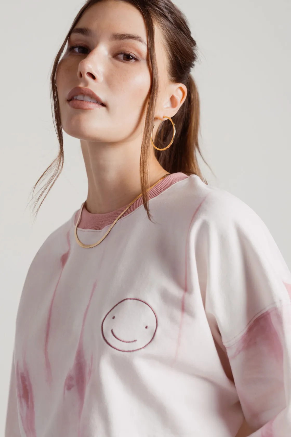 Tobi Melted Ice Cream Tie Dye Sweatshirt - Tan