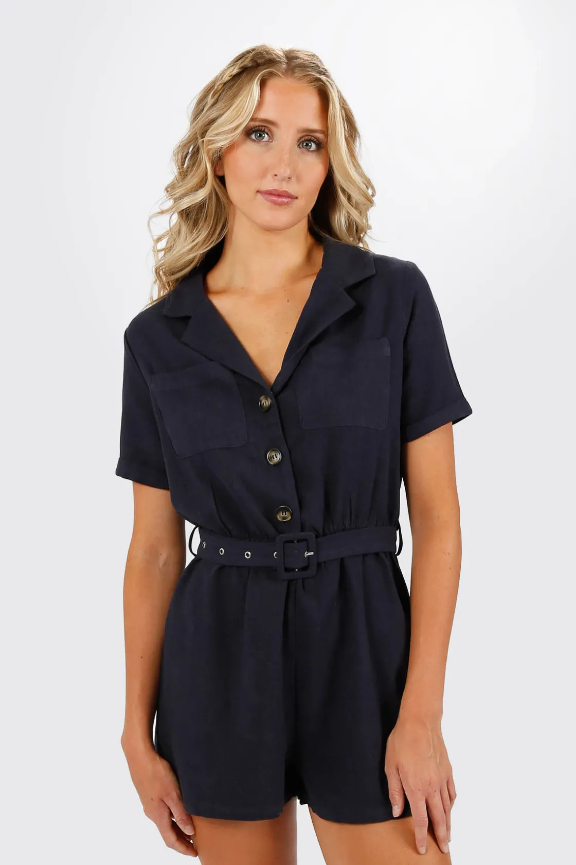Tobi Meyer Belted Romper -