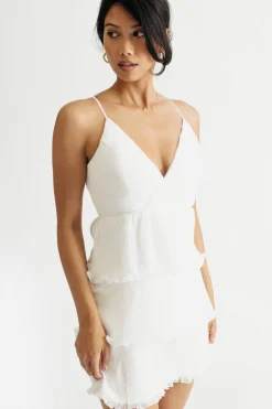 Tobi Michaela Pleated Tiered Skater Mini Dress