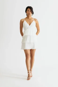 Tobi Michaela Pleated Tiered Skater Mini Dress