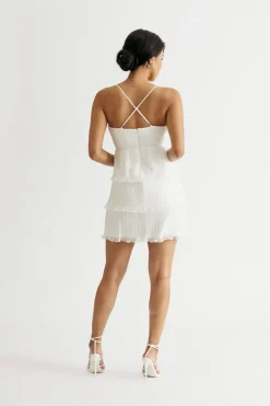 Tobi Michaela Pleated Tiered Skater Mini Dress