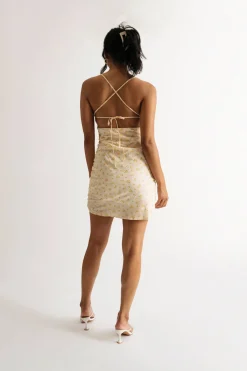 Tobi Mikaela Floral Cross Back Mini Dress -