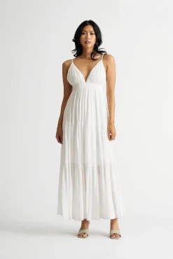 Tobi Mila Open Back Tiered Maxi Dress