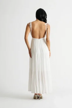 Tobi Mila Open Back Tiered Maxi Dress