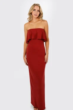 Tobi Milan Strapless Back Slit Maxi Dress -