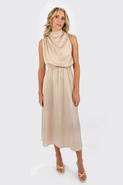 Tobi Milana Turtleneck Halter Maxi Dress -