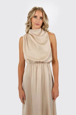 Tobi Milana Turtleneck Halter Maxi Dress -