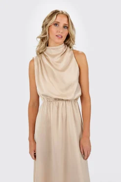Tobi Milana Turtleneck Halter Maxi Dress -