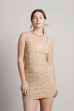 Tobi Milo Floral Ruched Mini Dress -