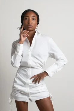 Tobi Mind Your Business Button Up Shirt Mini Dress -