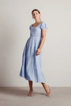 Tobi Misty Tiered A-line Midi Dress -