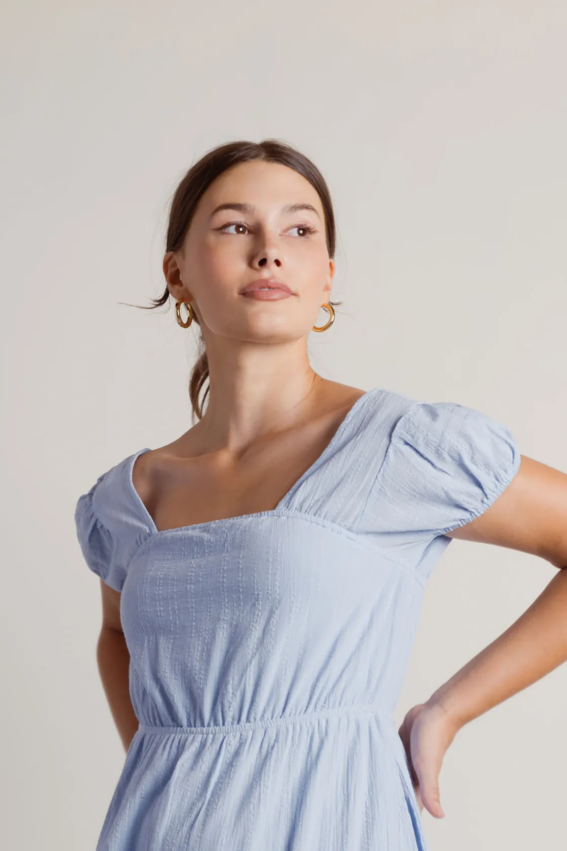 Tobi Misty Tiered A-line Midi Dress -