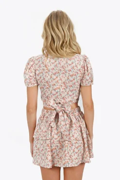 Tobi Mitzi Floral Crop Top And Mini Skirt Set -