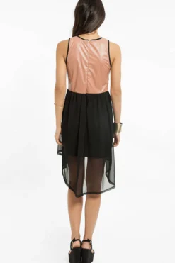 Tobi Mod Racer Two-toned Asymmetrical Mini Dress -