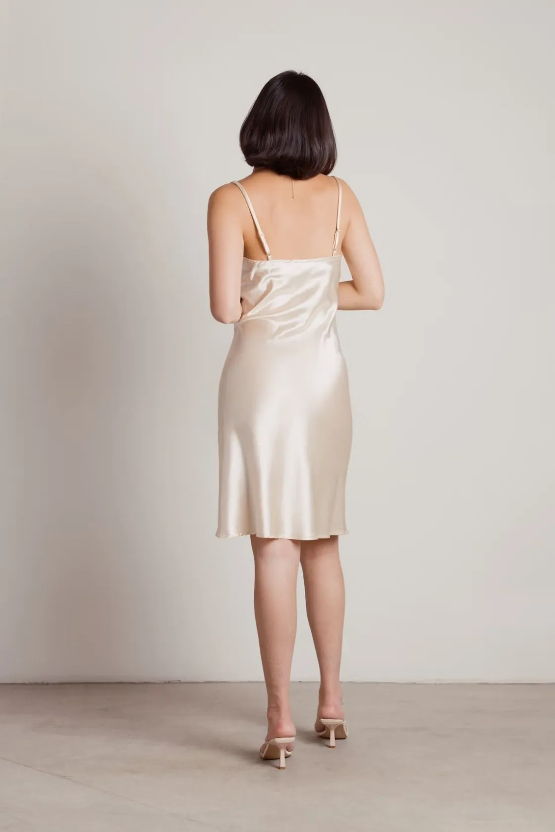 Tobi Momentum Satin Cami Midi Dress - Cocoa