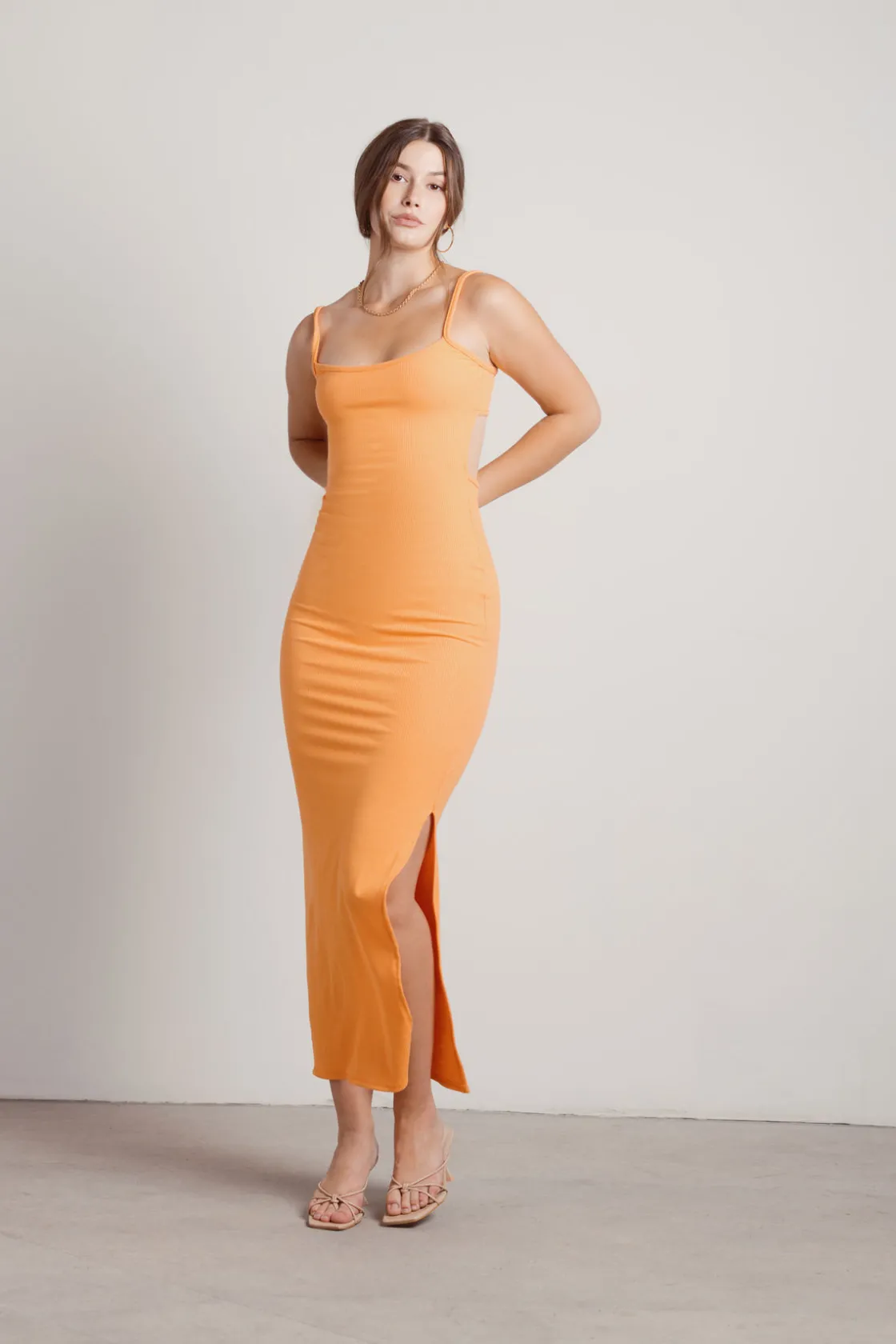 Tobi Money Trees Open Back Slit Maxi Dress -